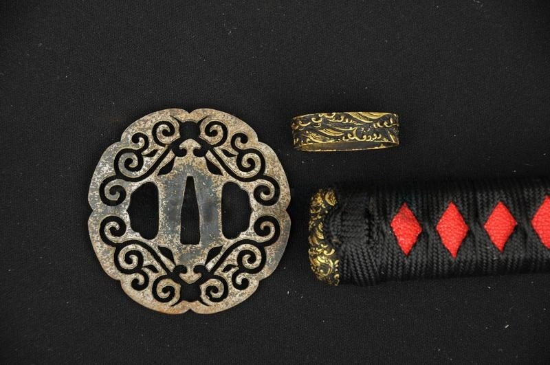 High Quality Japanese Samurai Sword Katana Clay Tempered Blade Real Rayskin Saya
