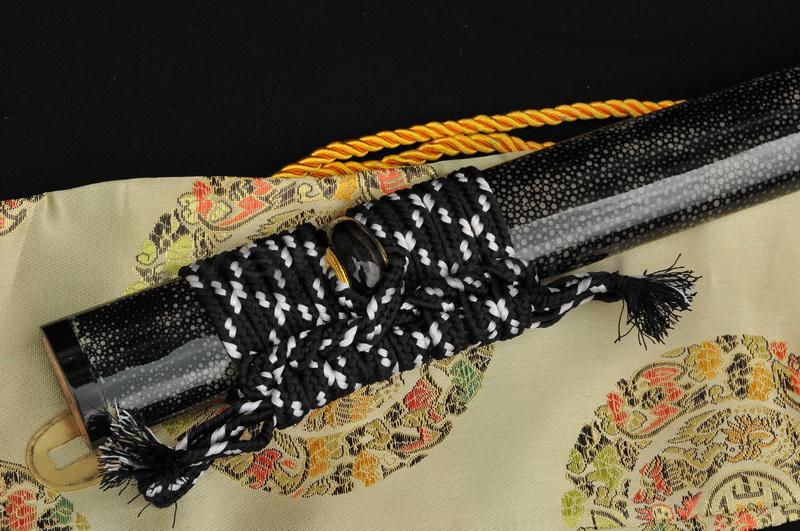 High Quality Japanese Samurai Sword Katana Clay Tempered Blade Real Rayskin Saya