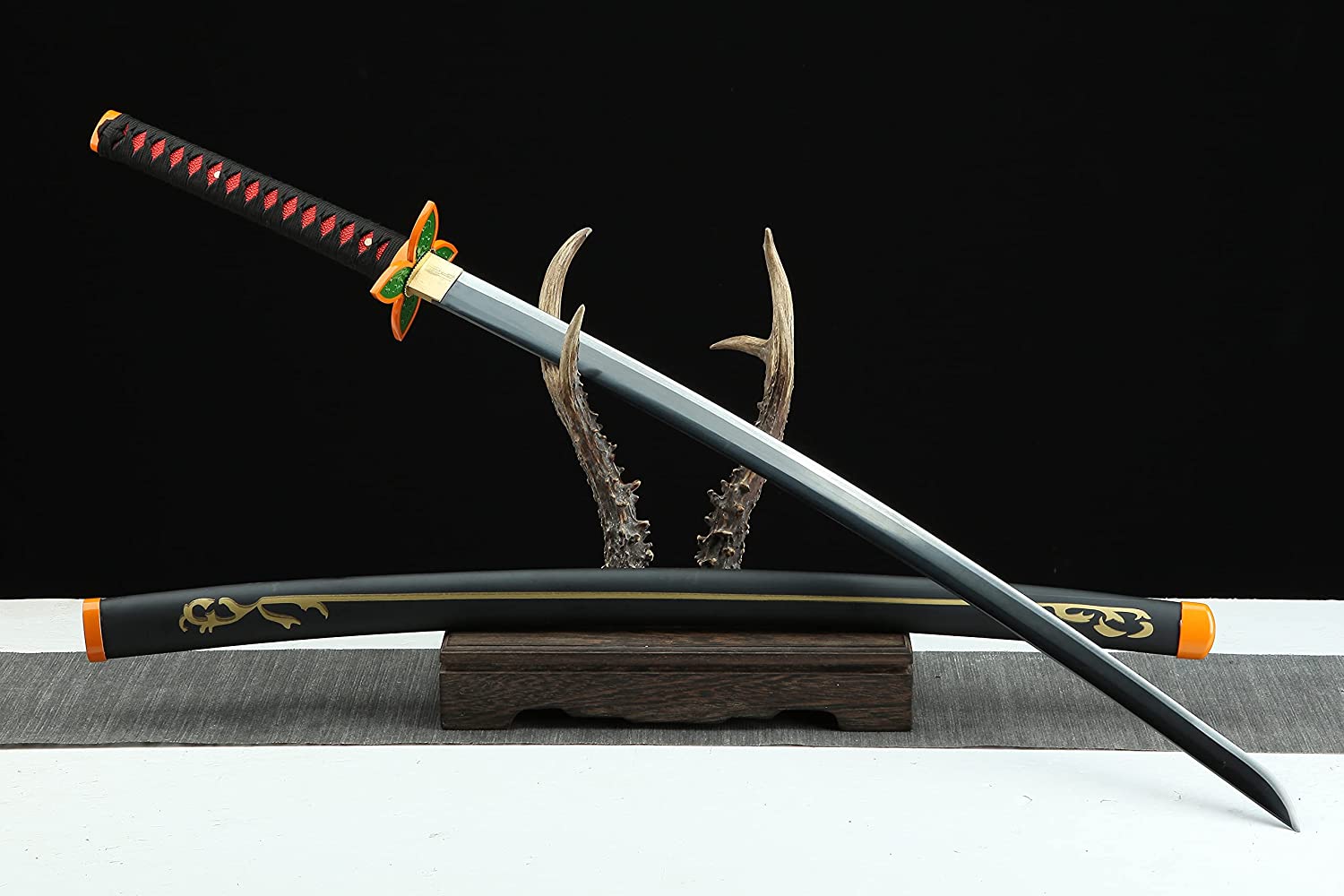 Handmade Demon Slayer Sword Rengoku Tanjirou Real Metal Full Tang Cosplay Replica