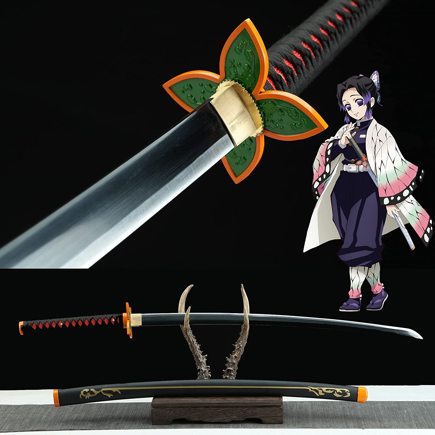 Handmade Demon Slayer Sword Rengoku Tanjirou Real Metal Full Tang Cosplay Replica