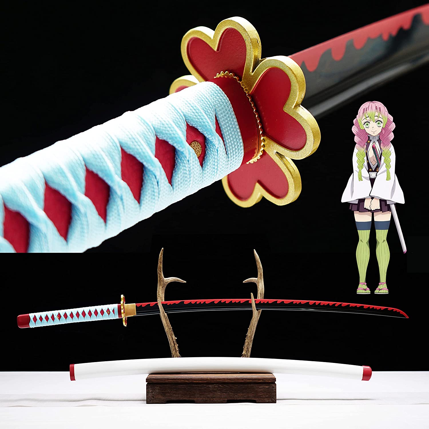 Handmade Demon Slayer Sword Rengoku Tanjirou Real Metal Full Tang Cosplay Replica