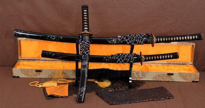 Japanese Samurai Battle Ready Dragon Sword Set Katana+wakizashi+tanto - Masamune Swords-Samurai Katana Swords UK For Sale