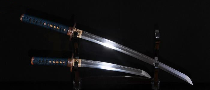 Authentic Clay Tempered Blade Japanese Samurai Sword Set(wakizashi+tanto) - Masamune Swords-Samurai Katana Swords UK For Sale