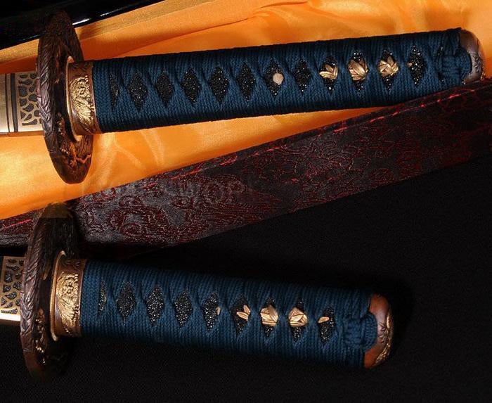 Authentic Clay Tempered Blade Japanese Samurai Sword Set(wakizashi+tanto) - Masamune Swords-Samurai Katana Swords UK For Sale