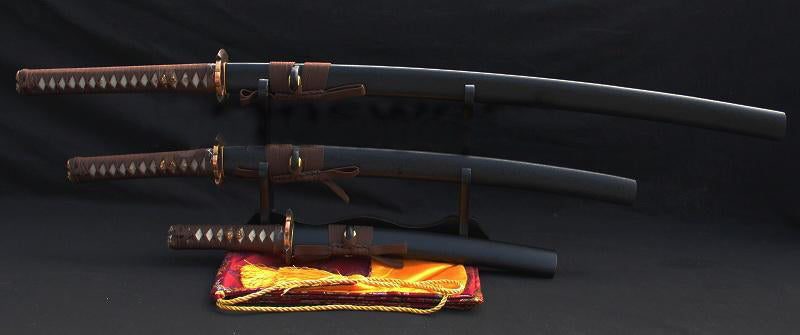 Japanese Samurai Clay Tempered Sanmai Sharp Sword(set) Katana+wakizashi+tanto - Masamune Swords-Samurai Katana Swords UK For Sale