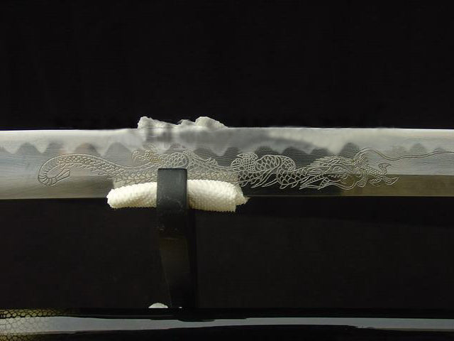 Japanese Samurai Sanmai Dragon Carved Blade&shark Skin Saya Sword Katana - Masamune Swords-Samurai Katana Swords UK For Sale