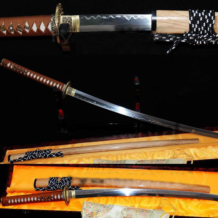 Japanese Clay Tempered Samurai Sowrd Katana Dragon Tsuba - Masamune Swords-Samurai Katana Swords UK For Sale