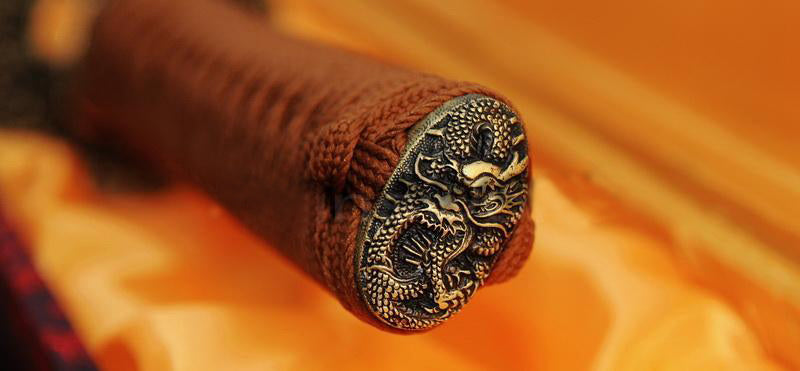 Japanese Clay Tempered Samurai Sowrd Katana Dragon Tsuba - Masamune Swords-Samurai Katana Swords UK For Sale
