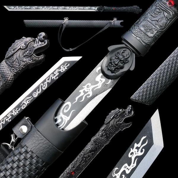 High Carbon Steel Samurai Swords Full Tang Blade Katana Japanese Swords Black Blade - Masamune Swords-Samurai Katana Swords UK For Sale