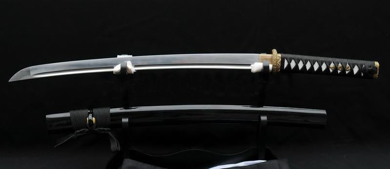 Hand Forged Black Japanese Samurai Wakizashi Sword Sharp Carbon Steel Blade - Masamune Swords-Samurai Katana Swords UK For Sale