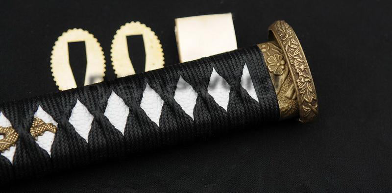 Hand Forged Black Japanese Samurai Wakizashi Sword Sharp Carbon Steel Blade - Masamune Swords-Samurai Katana Swords UK For Sale