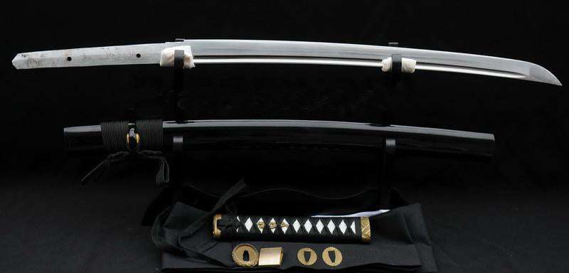 Hand Forged Black Japanese Samurai Wakizashi Sword Sharp Carbon Steel Blade - Masamune Swords-Samurai Katana Swords UK For Sale