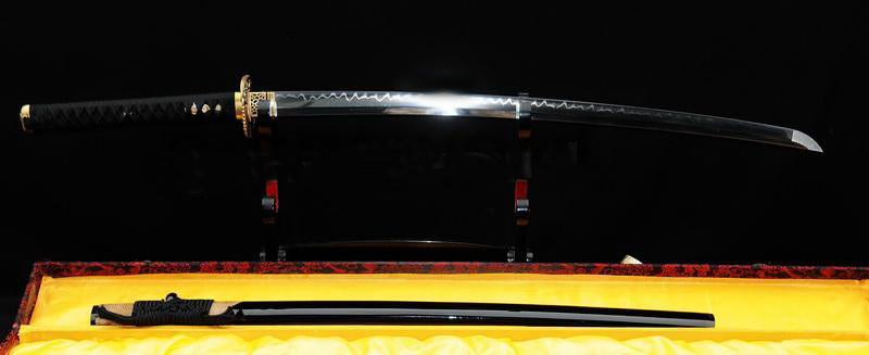 Folded Steel Clay Tempered Katana Samurai Sword Functional Sharpened - Masamune Swords-Samurai Katana Swords UK For Sale