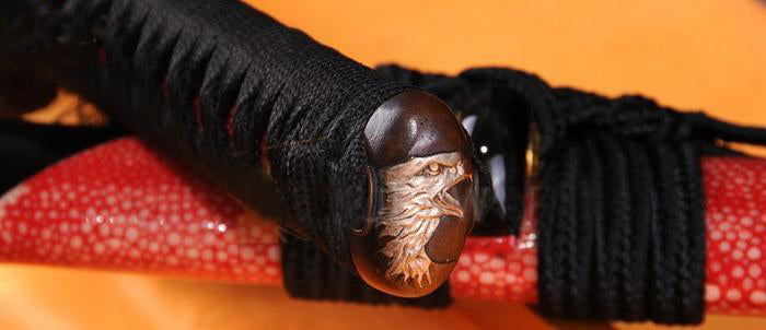 Japanese Wakizashi Sword Clay Tempered Blade Eagle Tsuba - Masamune Swords-Samurai Katana Swords UK For Sale