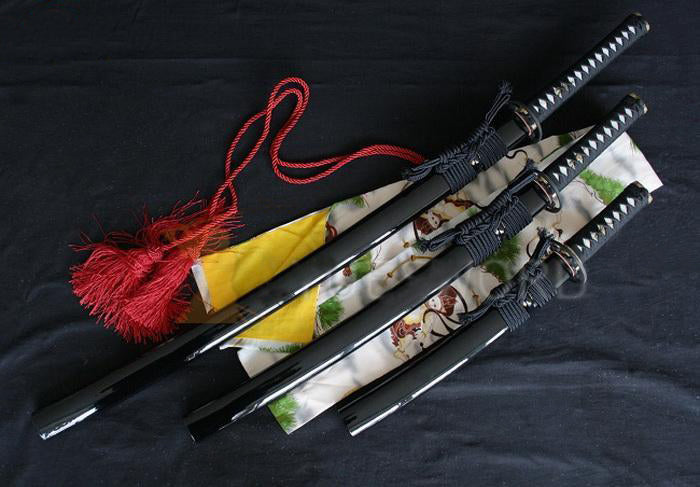 Razor Sharp Japanese Clay Tempered Blade Samurai Sword Set(katana+wakizashi+tanto) - Masamune Swords-Samurai Katana Swords UK For Sale