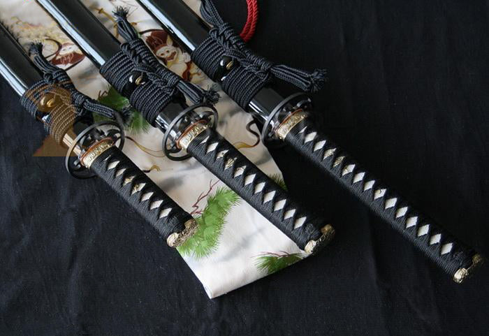 Razor Sharp Japanese Clay Tempered Blade Samurai Sword Set(katana+wakizashi+tanto) - Masamune Swords-Samurai Katana Swords UK For Sale