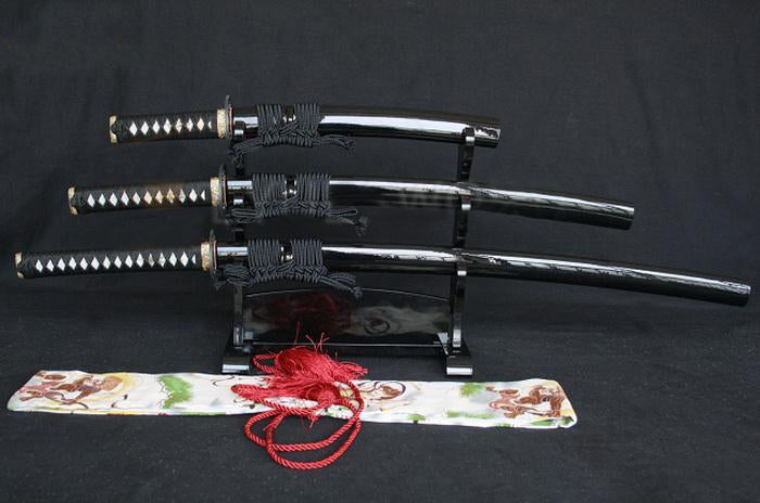 Razor Sharp Japanese Clay Tempered Blade Samurai Sword Set(katana+wakizashi+tanto) - Masamune Swords-Samurai Katana Swords UK For Sale