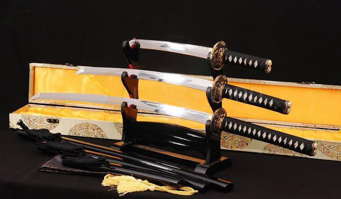 True Clay Tempered Blade Japanese Samurai Sword Set(katana+wakizashi+tanto) - Masamune Swords-Samurai Katana Swords UK For Sale