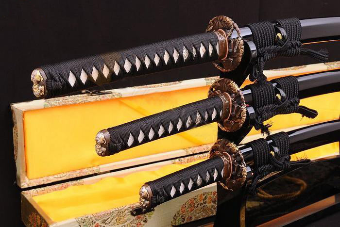 True Clay Tempered Blade Japanese Samurai Sword Set(katana+wakizashi+tanto) - Masamune Swords-Samurai Katana Swords UK For Sale