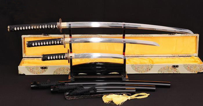 True Clay Tempered Blade Japanese Samurai Sword Set(katana+wakizashi+tanto) - Masamune Swords-Samurai Katana Swords UK For Sale