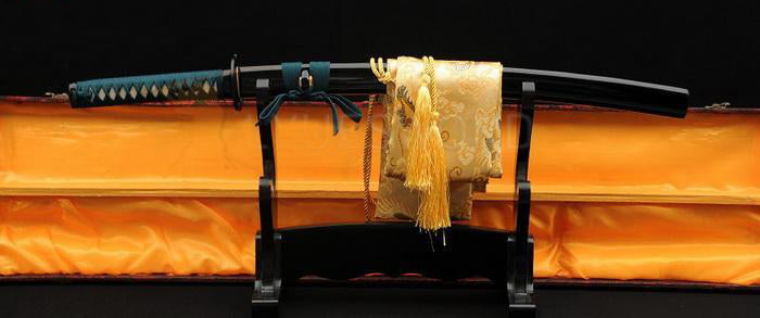 Folded Steel Samurai Wakizashi Sword Sharp Blade Iron Tsuba - Masamune Swords-Samurai Katana Swords UK For Sale