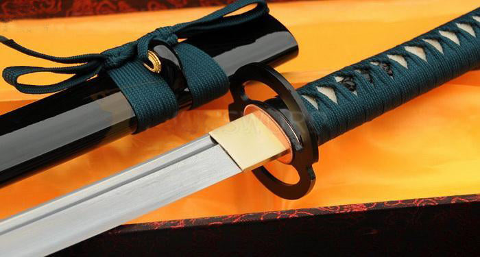 Folded Steel Samurai Wakizashi Sword Sharp Blade Iron Tsuba - Masamune Swords-Samurai Katana Swords UK For Sale