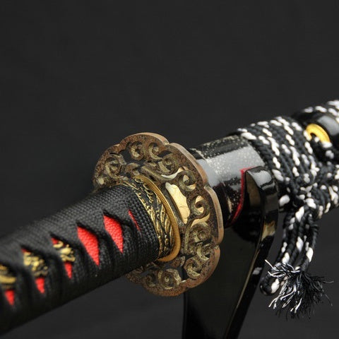 High Quality Japanese Samurai Sword Katana Clay Tempered Blade Real Rayskin Saya