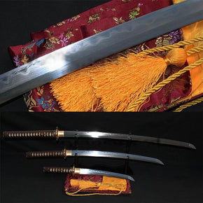 Japanese Samurai Clay Tempered Sanmai Sharp Sword(set) Katana+wakizashi+tanto - Masamune Swords-Samurai Katana Swords UK For Sale