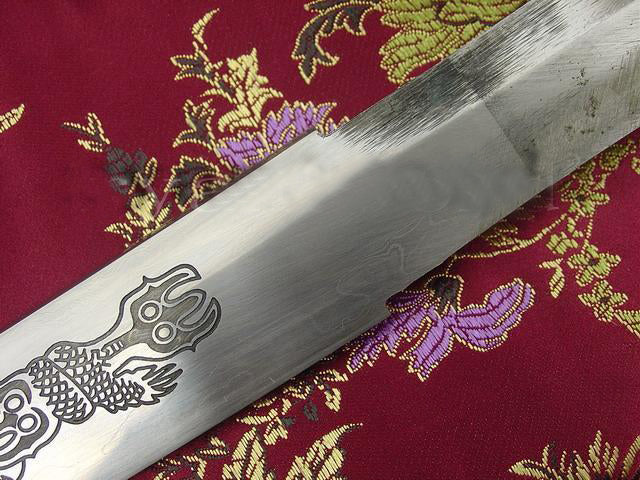 High Quality Japanese Samurai Sword Katana Sanmai Dragon Carved Full Tang Blade - Masamune Swords-Samurai Katana Swords UK For Sale