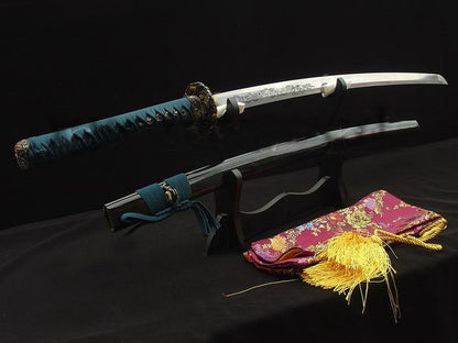 High Quality Japanese Samurai Sword Katana Sanmai Dragon Carved Full Tang Blade - Masamune Swords-Samurai Katana Swords UK For Sale