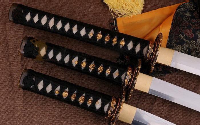 Japanese Samurai Battle Ready Dragon Sword Set Katana+wakizashi+tanto - Masamune Swords-Samurai Katana Swords UK For Sale