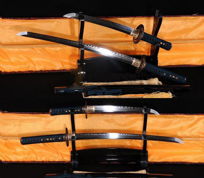 Authentic Clay Tempered Blade Japanese Samurai Sword Set(wakizashi+tanto) - Masamune Swords-Samurai Katana Swords UK For Sale