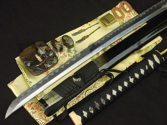 Japanese Samurai Sanmai Dragon Carved Blade&amp;shark Skin Saya Sword Katana - Masamune Swords-Samurai Katana Swords UK For Sale