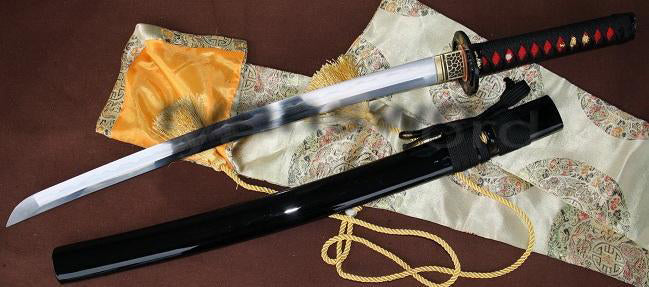 Razor Sharp Japanese Samuria Clay Tempered Fulltang Folded Steel Wakizashi Sword - Masamune Swords-Samurai Katana Swords UK For Sale