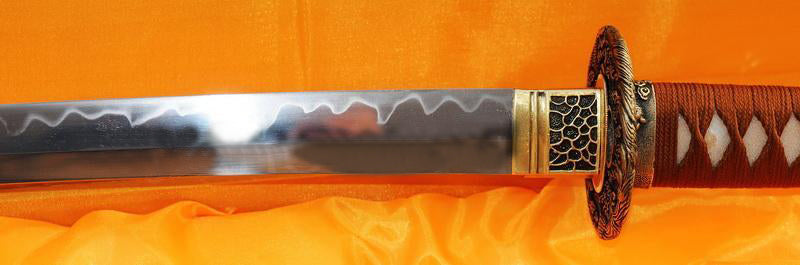 Japanese Clay Tempered Samurai Sowrd Katana Dragon Tsuba - Masamune Swords-Samurai Katana Swords UK For Sale