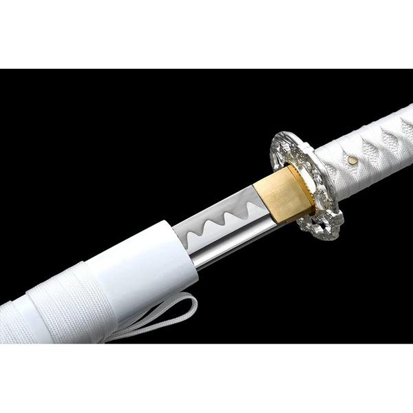 Handmade High Carbon Steel Samurai Sword Ninja Saya White Japanese Katana Swords - Masamune Swords-Samurai Katana Swords UK For Sale