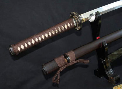 JAPANESE CLAY TEMPERED SANMAI FULLTANG SAMURAI SWORD ROSEWOOD SAYA - Masamune Swords-Samurai Katana Swords UK For Sale