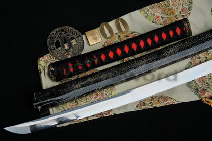 High Quality Japanese Samurai Sword Katana Clay Tempered Blade Real Rayskin Saya - Masamune Swords-Samurai Katana Swords UK For Sale