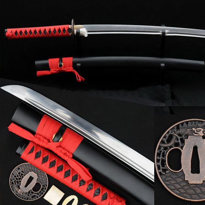 Sharp Hand Forged Full Tang Blade Japanese Samurai Wakizashi Sword Dragon Tsuba - Masamune Swords-Samurai Katana Swords UK For Sale