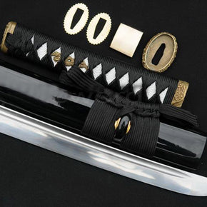 Hand Forged Black Japanese Samurai Wakizashi Sword Sharp Carbon Steel Blade - Masamune Swords-Samurai Katana Swords UK For Sale