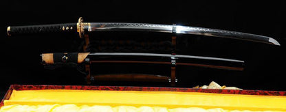 Folded Steel Clay Tempered Katana Samurai Sword Functional Sharpened - Masamune Swords-Samurai Katana Swords UK For Sale
