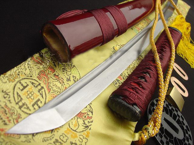 Handmade Red Japanese Sword Samurai Katana Folded Steel Full Tang Blade Sharp - Masamune Swords-Samurai Katana Swords UK For Sale