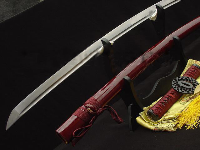 Handmade Red Japanese Sword Samurai Katana Folded Steel Full Tang Blade Sharp - Masamune Swords-Samurai Katana Swords UK For Sale