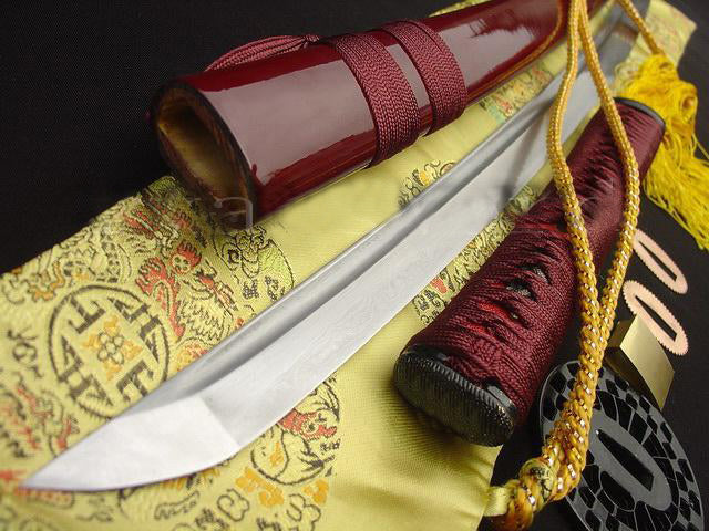 Handmade Red Japanese Sword Samurai Katana Folded Steel Full Tang Blade Sharp - Masamune Swords-Samurai Katana Swords UK For Sale