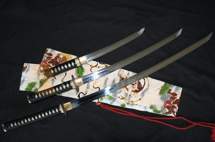 Razor Sharp Japanese Clay Tempered Blade Samurai Sword Set(katana+wakizashi+tanto) - Masamune Swords-Samurai Katana Swords UK For Sale