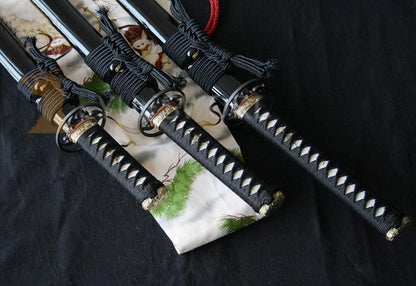 Razor Sharp Japanese Clay Tempered Blade Samurai Sword Set(katana+wakizashi+tanto) - Masamune Swords-Samurai Katana Swords UK For Sale