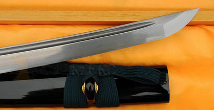 Folded Steel Samurai Wakizashi Sword Sharp Blade Iron Tsuba - Masamune Swords-Samurai Katana Swords UK For Sale