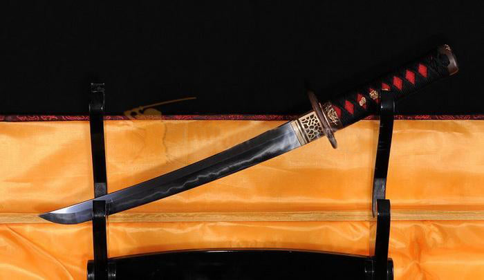 Handmade Foldedsteel Clay Tempered Japanese Sword Tanto Razor Sharp - Masamune Swords-Samurai Katana Swords UK For Sale
