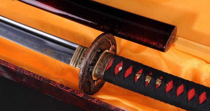 RAZOR SHARP CLAY TEMPERED JAPANESE SAMURIA SWORD KATANA TIGER TSUBA - Masamune Swords-Samurai Katana Swords UK For Sale