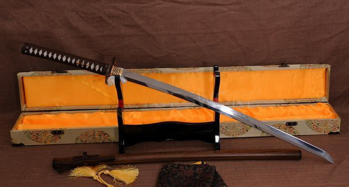 Razor Sharp Folded Steel Clay Tempered Japanese Sword Katana Rosewood Saya - Masamune Swords-Samurai Katana Swords UK For Sale